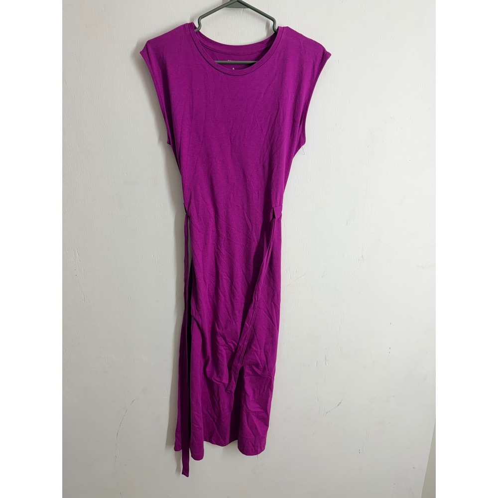 Sonoma Goods For Life Magenta Purple Cotton Modal Cinched Waist Midi Dress Small